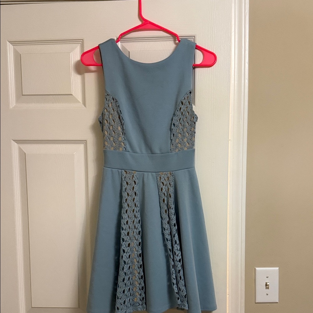 Altar'd State Blue Lace Mini Dress